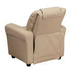 Flash Furniture Contemporary Beige Vinyl Kids Recliner with Cup Holder & Headrest-Plush Padded Back