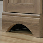 Sauder 66"W Harbor View Corner Computer Desk - Salt Oak-Lower drawer holds letter or European size hanging files to keep your important documents organized