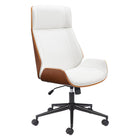 Zuo Flex High Back Office Chair - White-Adjustable height