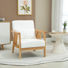HOMCOM Accent Chair with Cushioned Seat and Back for Bedroom - Cream White-Place it anywhere from the living room or bedroom to the dining room
