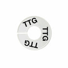 Eddie's Round Size Divider - French TTG - White Sizer with Black Print - 100 Pack-White plastic with black text