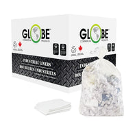 Globe Commercial Strong Can Liner Garbage Bag - 35" x 50" - Clear - 125 Pack-Open top can be tied easily
