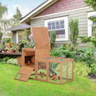 PawHut 75" Wooden Hen House with Openable Top - Orange-Solid fir wood with water paint processing for durability 