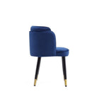 Manhattan Comfort - Chaise de salle à manger moderne Zephyr 21,65 po en velours bleu royal-Piètement standard à 4 pieds