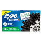 Expo Low-Odour Dry Erase Markers - Ultra Fine Tip - Black - 12 Pack-Ultra Fine Dry Erase