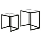 Hudson&Canal - Table d'appoint rectangulaire gigogne Rocco - Bronze noirci-La plus grande table mesure 22 po L x 16 po P x 24 po H, la plus petite mesure 18 po L x 14 po P x 20 po H