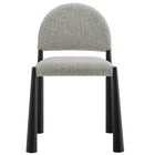 Modway Hayley Upholstered Fabric Dining Side Chair - Black/Camel-9