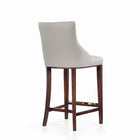 Manhattan Comfort Shubert 22.64" Modern Leatherette Upholstered Barstool - Light Grey - 3 Pack-Made to Last. Commercial Grade Product