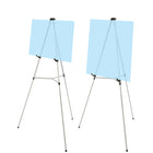 Quartet Aluminum Lightweight Telescoping Easel - 38" - 66" - Silver-Collapsible, heavy-gauge aluminum tripod frame with extendable, telescoping legs