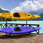 Soozier Freestanding Kayak Storage Rack - Adjustable Length-Adjustable length for different-sized water sports equipment
