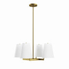 Modway Mercer 4-Light Pendant Light - White/Satin Brass-Requires 4 E26 60W Lightbulbs