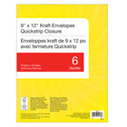 Staples QuickStrip Catalogue Envelopes - 9" x 12" - 6 Pack-9" x 12"