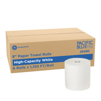 Georgia-Pacific - Essuie-mains en rouleau ultra rigide Pacific Blue - Blanc - 1150 pi -Paquet de 6-Les essuie-tout enroulés s'adaptent aux distributeurs automatiques et mécaniques et sont parfaits pour sécher les mains ou nettoyer les dégâts