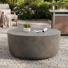 Modway Brion Round Indoor/Outdoor Patio Concrete Coffee Table - Grey-Smooth Modern Finish