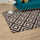 Modway Alika Abstract Diamond Trellis Area Rug - 8 ft W x 10 ft L - Ivory/Brown-Protect Floors From Traffic/Furniture