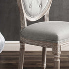 Modway Arise Vintage French Upholstered Fabric Dining Side Chair - Light Grey - 2 Pack-Louis XVI Chair Design