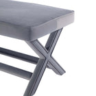 Manhattan Comfort - Abigail banc ottoman capitonné en velours style milieu du siècle 42,12" - gris-Jambes croisées en X élégantes