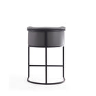 Manhattan Comfort Cosmopolitan 23.7" Mid-Century Modern Faux Leather Upholstered Counter Stool - Grey and Black - 2 Pack-Delivered to you Fully Assembled! No Assembly Required