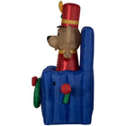 GEMMY Airblown Inflatable Christmas Animated Pop up Toy Soldier Dog - 59"-Lights up with energy-efficient LED light