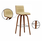 Armen Living - Vienna Tabouret de Bar Pivotant de 76 cm de Hauteur en Finition Bois Noyer avec Similicuir Crème-10