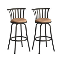 Homy Casa Industrial Swive Counter Bar Stools  24" & 29" - 2 Pack-Slat-back design adds elegance and sophistication to your dining space