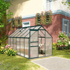 Outsunny - Serre en polycarbonate 6 pi x 12 pi x 6,5 pi, transparente- Structure robuste en alliage d’aluminium pour une utilisation à long terme  
