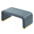 Modway Koda Performance Velvet Waterfall Ottoman - Brass/Cadet Blue-8