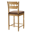 Modway - Jax Bois de chêne Tabouret de comptoir avec dossier ondulé en rasoir et coussin in Cacao en chêne vieilli-Civières latéraux solides