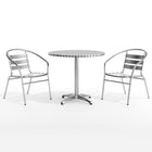 Flash Furniture – Table ronde de 31,5 po en aluminium avec 2 sièges à traverses, intérieur/extérieur (TLH32RD017BCHR2)-6