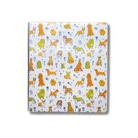 Staples 1" Binder - Pup Print -1" three-ring binder with clear vinyl overlay