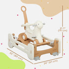 Qaba - Cheval à bascule 5 en 1 pour tout-petits 1-6 ans avec planche d'équilibre - marron-Cadeau merveilleux qui favorise le jeu actif et l’imagination pour les enfants de 1 à 6 ans 