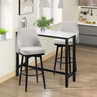 HOMCOM Bar Height Swivel Bar Stools with Steel Legs - Cream White - 2 Pack-Solid powder-coated steel legs provide great sturdiness
