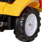 Aosom Kids Pedal Ride-On Excavator with Horn and Detachable Trailer - Yellow-The arm can be lifted and lowered by rotating the handle 