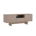 Manhattan Comfort Ella 59.1" Modern TV Stand - Mocha-Raised Semicircle Door/Drawer Front Design
