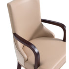 Manhattan Comfort Shubert 22.5" Modern Faux Leather and Velvet Upholstered Dining Armchair - Tan-10