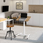 Seville Classics 25.6" W airLIFT Pneumatic Tilting Mobile Desk Cart - Natural Wood-The design is ideal for any space such as classrooms homes offices studios libraries and medical offices