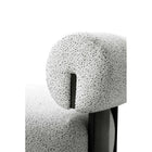 Manhattan Comfort Bartow 30.7" Mid-Century Modern Upholstered Accent Chair - Ivory and Black-Unique Armless Accent Chair with Unique Back Base and Frame