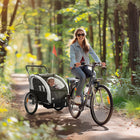 Aosom remorque de vélo 2-en-1 pour enfants, poussette bébé pliable - noir-Convient à deux enfants mesurant moins de 43,3 po (110 cm) de hauteur 