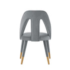 Manhattan Comfort Neda 20.87" Modern Velvet Upholstered Dining Chair - Grey - Set of 2-Delivered to you Fully Assembled! No Assembly Required