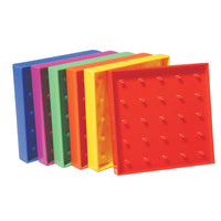 Learning Advantage - Geoboard en plastique - paquet de 6-Rouge, rose, magenta, jaune, bleu et vert
