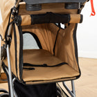 PawHut - Poussette pour chien pliage en un clic, poussette pour animal de compagnie avec porte-gobelet, 4 roues, transport de voyage avec freins, café-Fenêtres en maille offrant une vue tout en assurant la ventilation 