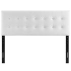 Modway Emily Biscuit Tufted Performance Velvet Queen Headboard - White-Height Adjustable from 45" - 52.5"