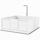 PawHut Whelping Box for Dogs with Retractable Light Stand & Pad - 49" L x 47" W-Keep puppies safe from potential squeezing hazards with the pig rail