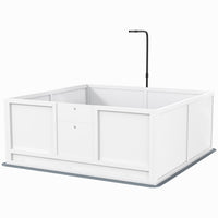 PawHut Whelping Box for Dogs with Retractable Light Stand & Pad - 49" L x 47" W-Keep puppies safe from potential squeezing hazards with the pig rail