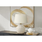 Monarch Specialties 20" H Table Lamp - Cream Concrete / Ivory / Cream Shade-Attached with a 5ft transparent cord, this lamp uses a rotary switch to hold a single bulb (not included) for a maximum output of 100w/120v, helping to illuminate those dark areas in a room