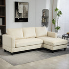 HOMCOM - Canapé en forme de L avec méridienne - beige-La mousse haute densité et le paquet de ressorts offrent un siège confortable et soutenant 