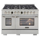 Kucht - 48 po Série KXP Cuisinière double énergie Gaz naturel - Acier inoxydable-Nouveau thermostat numérique à cadran Horus de Kucht