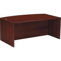 Office Star Napa Collection 72" Bow Front Desk Shell, Mahogany-Features 1” tops and end panels, and 5/8” modesty panels