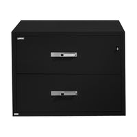 Gardex Classic Fire-Resistant File, 2-Drawer, Lateral, Black, 29H x 38 3/4W x 23 1/2D (GXGL-402-BK)-UL-certified fire resistant lateral 2-drawer 38 3/4"W, legal and / or letter