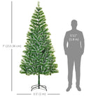 HOMCOM 7' Artificial Christmas Tree with Metal Stand - Green-Quick assembly, disassembly and storage 